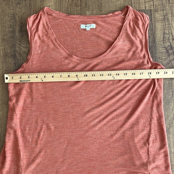 Madewell high low tank too scoop neck size Large 100% Viscose heather orange - Picture 7 of 8